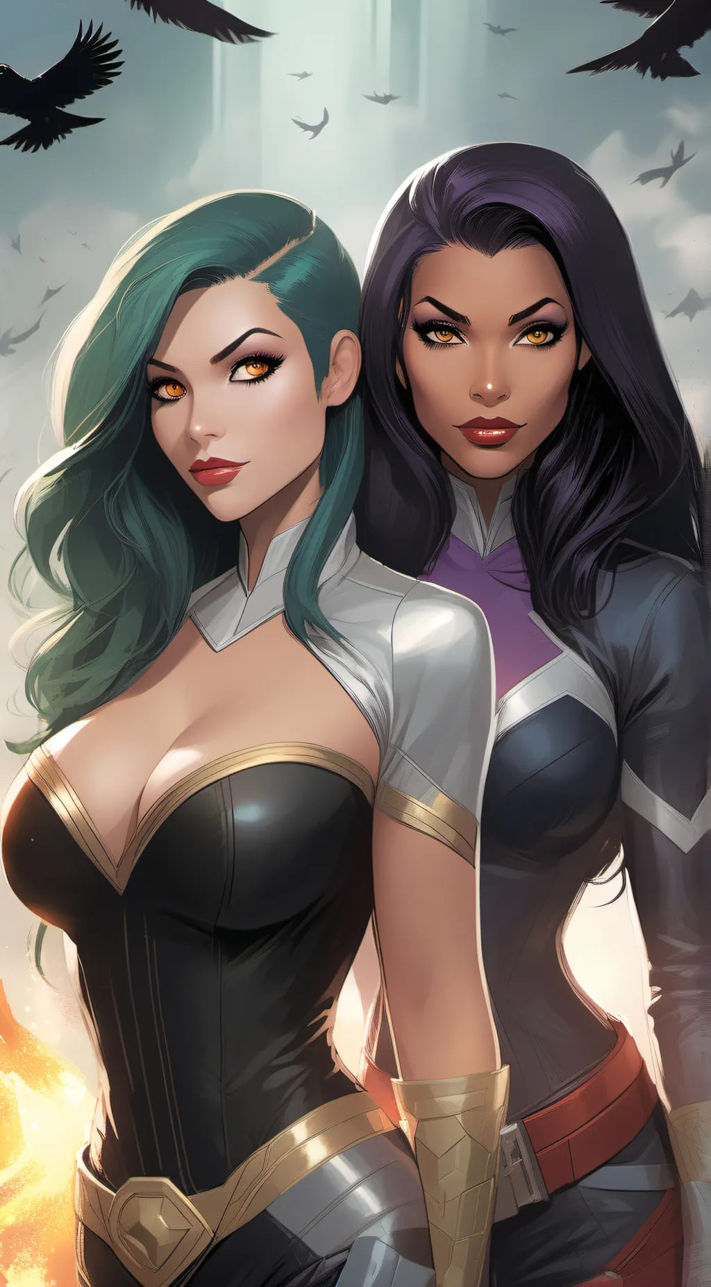 ai character: starfire and raven background