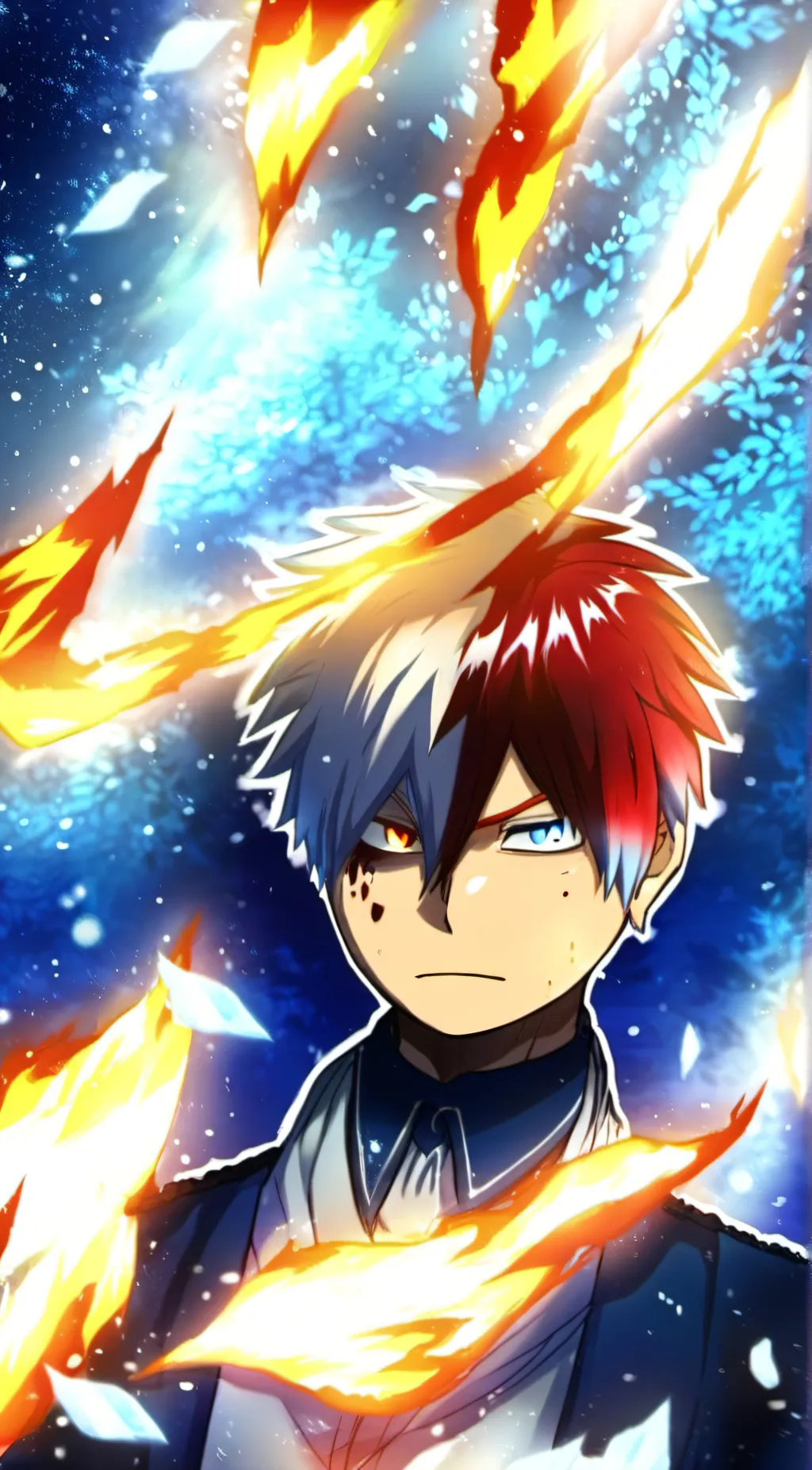 ai character: Shoto Todoroki  background