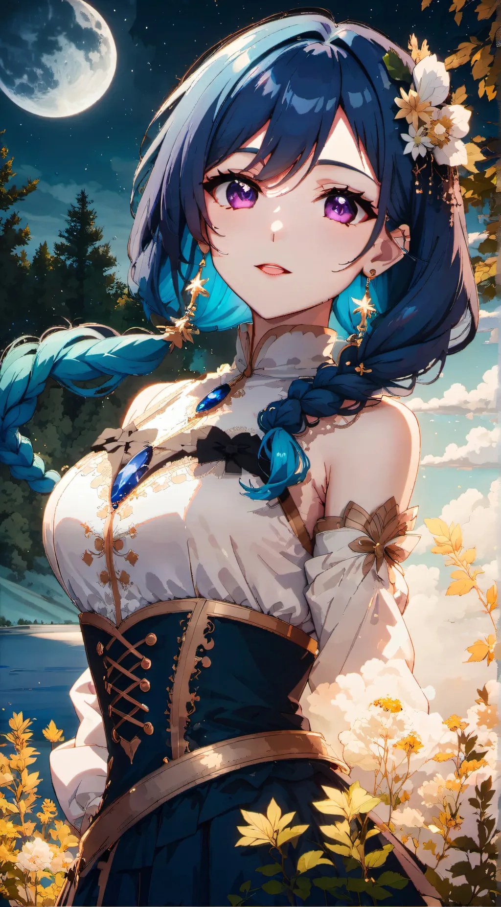 ai character: sapphire rose background