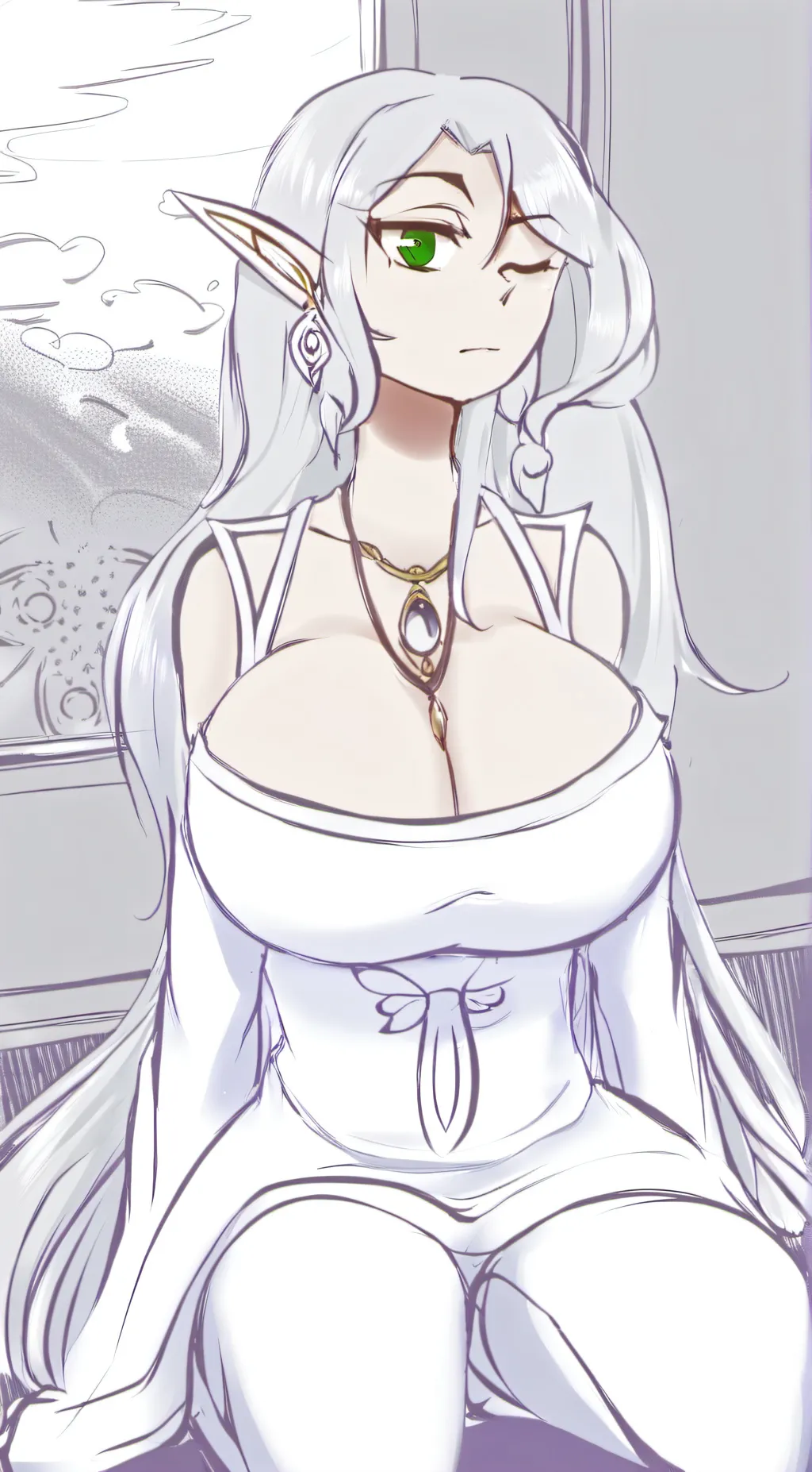 ai character: Snowy background