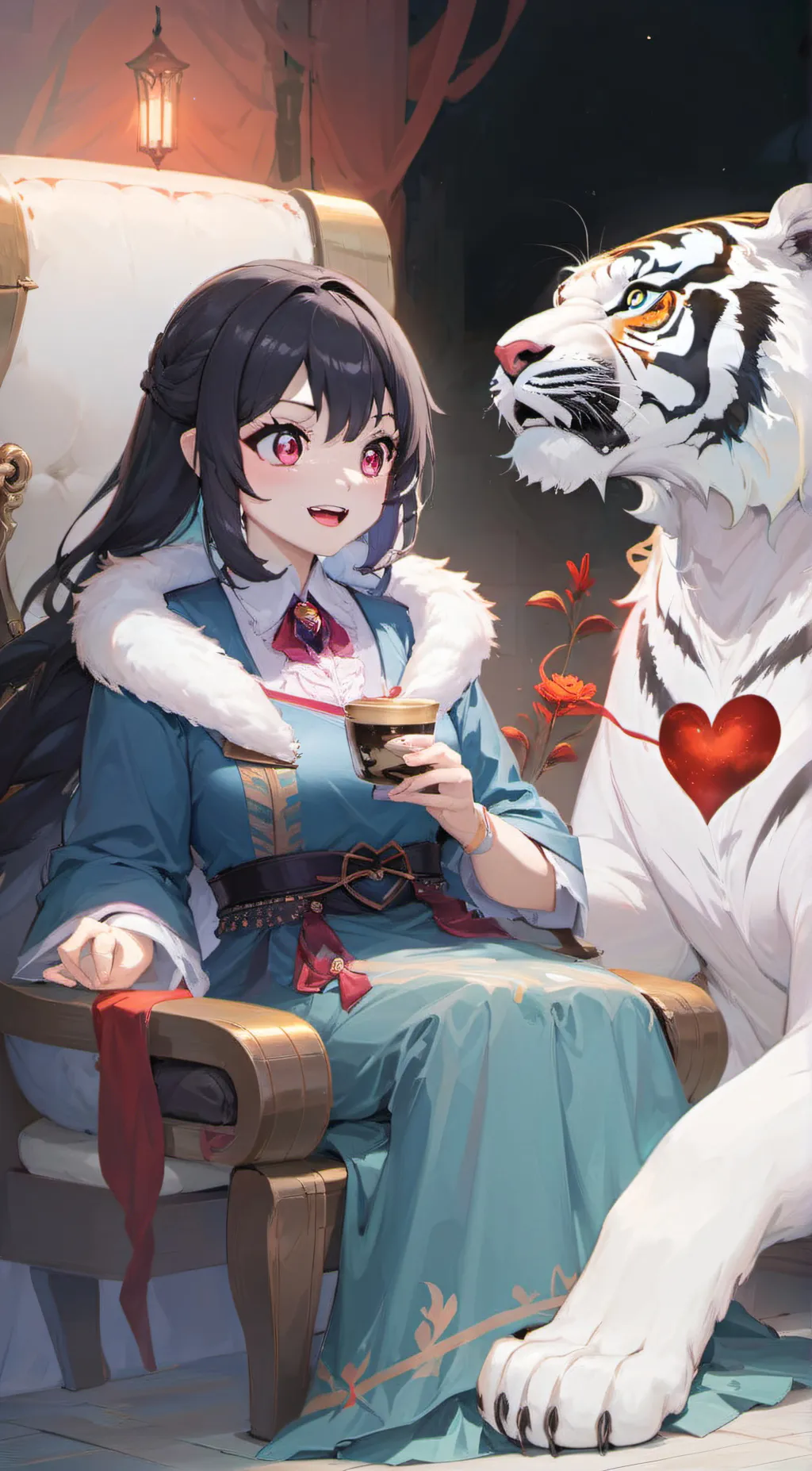 ai character: snow and north background