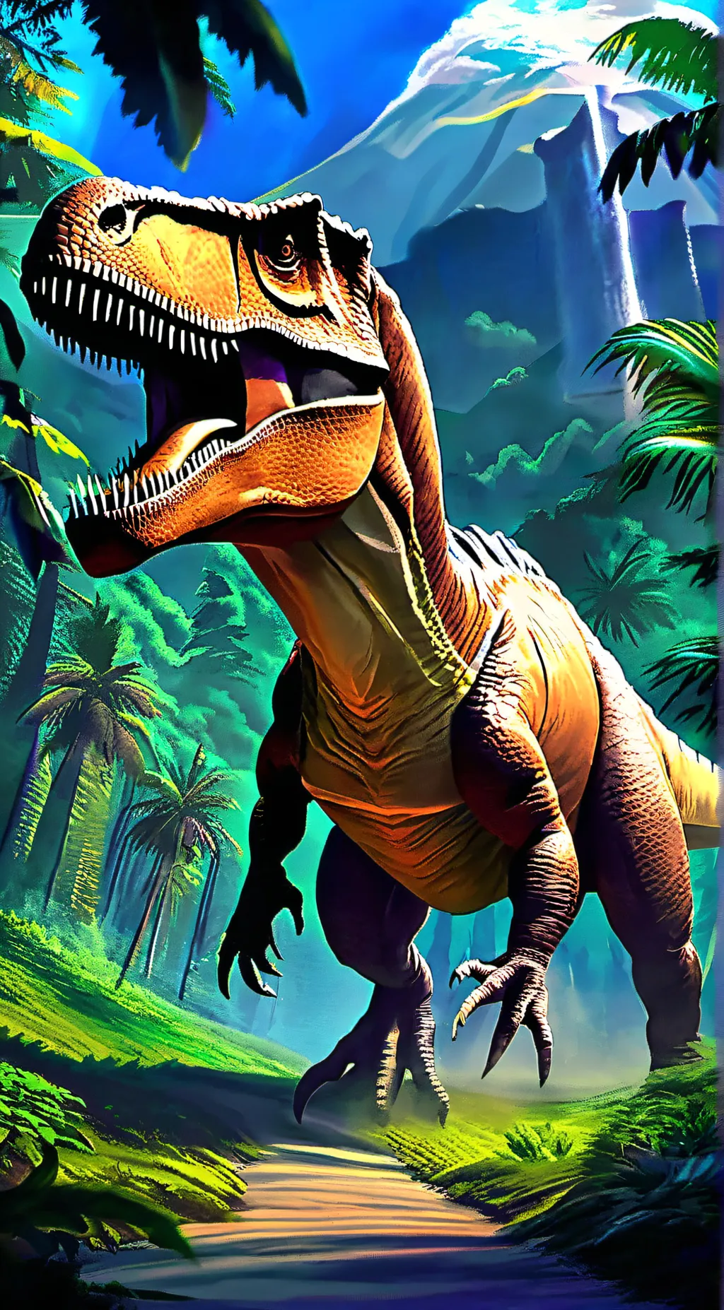 ai character: dinosaur age background