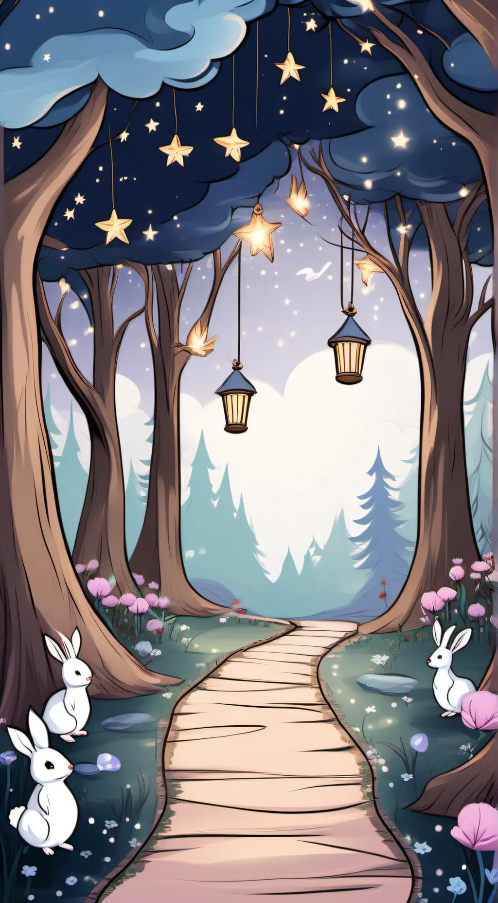 ai character: Forest afterlife background