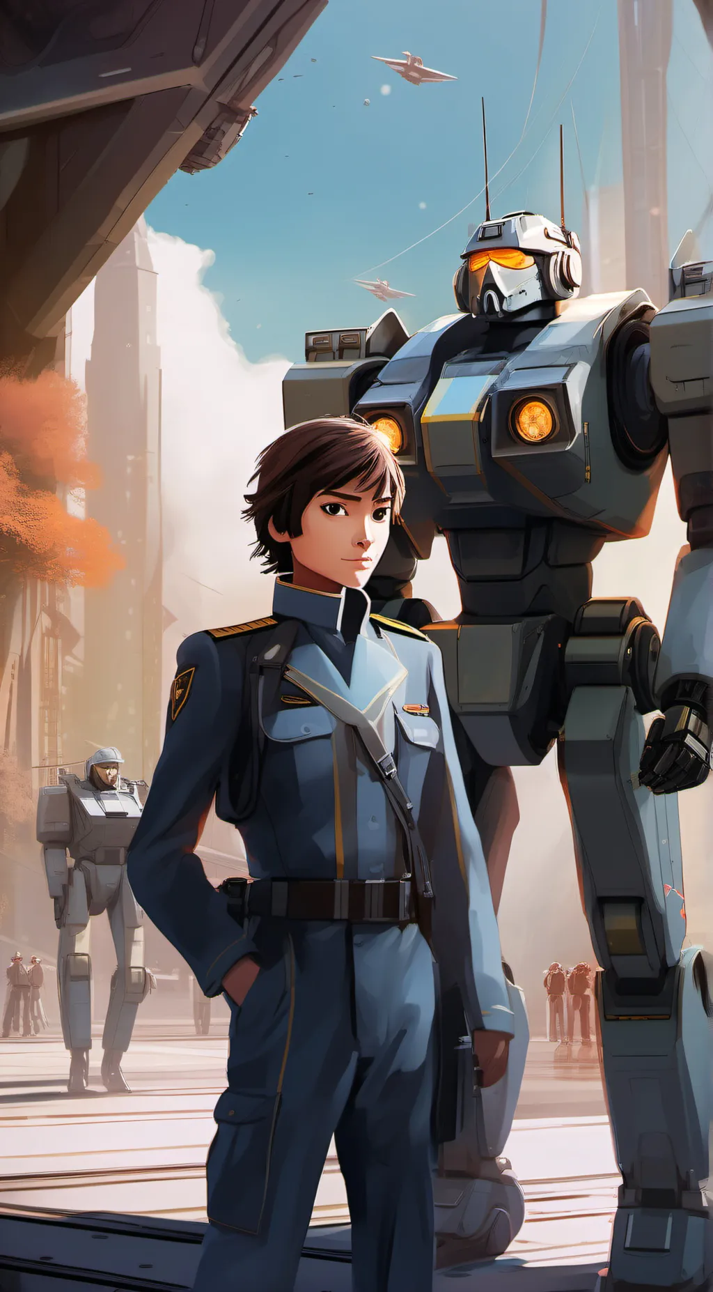 ai character: Mech cadets team  background