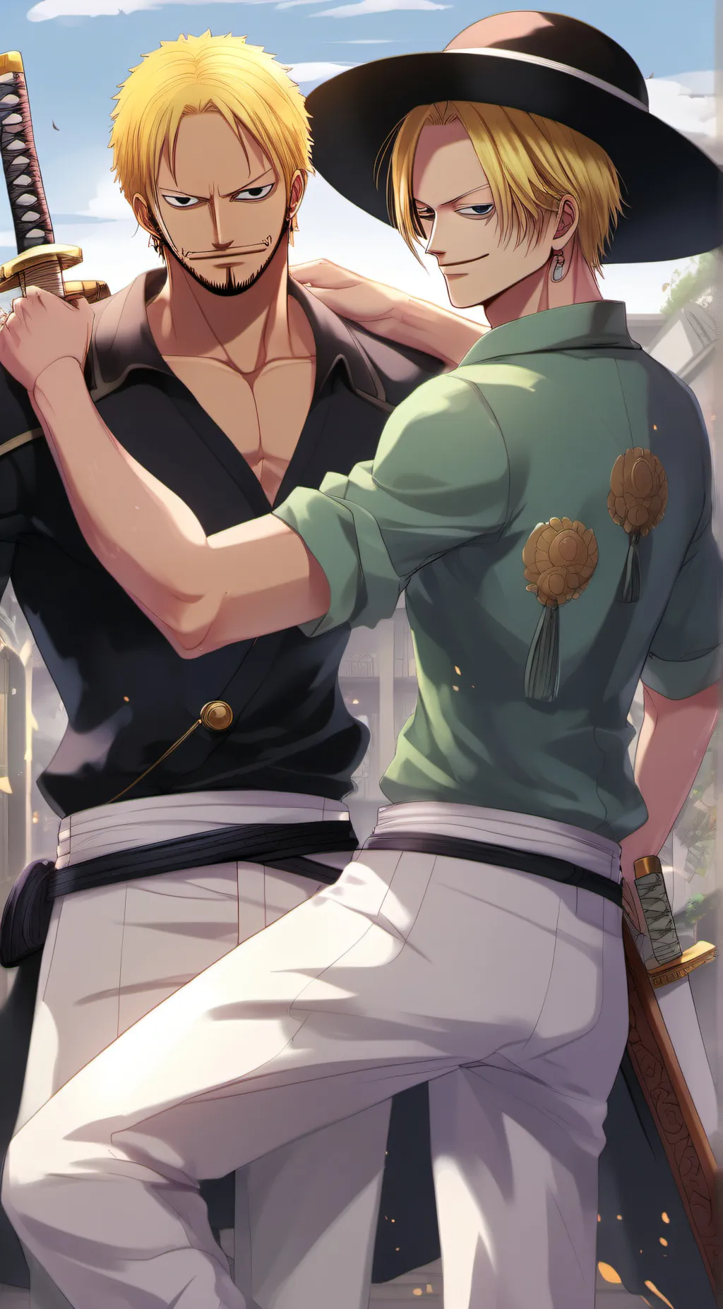 ai character: zoro x sanji background