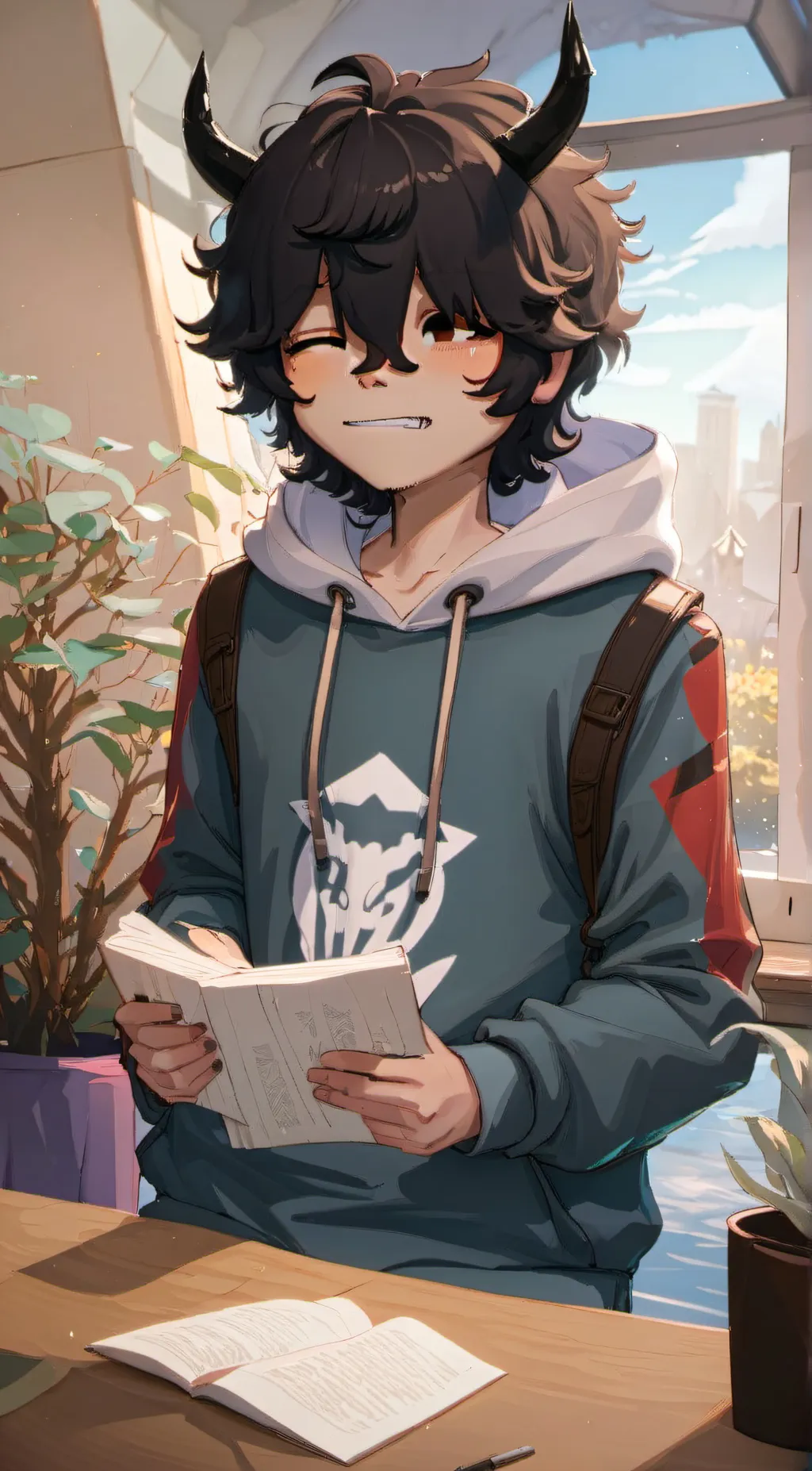 ai character: Shy boy background