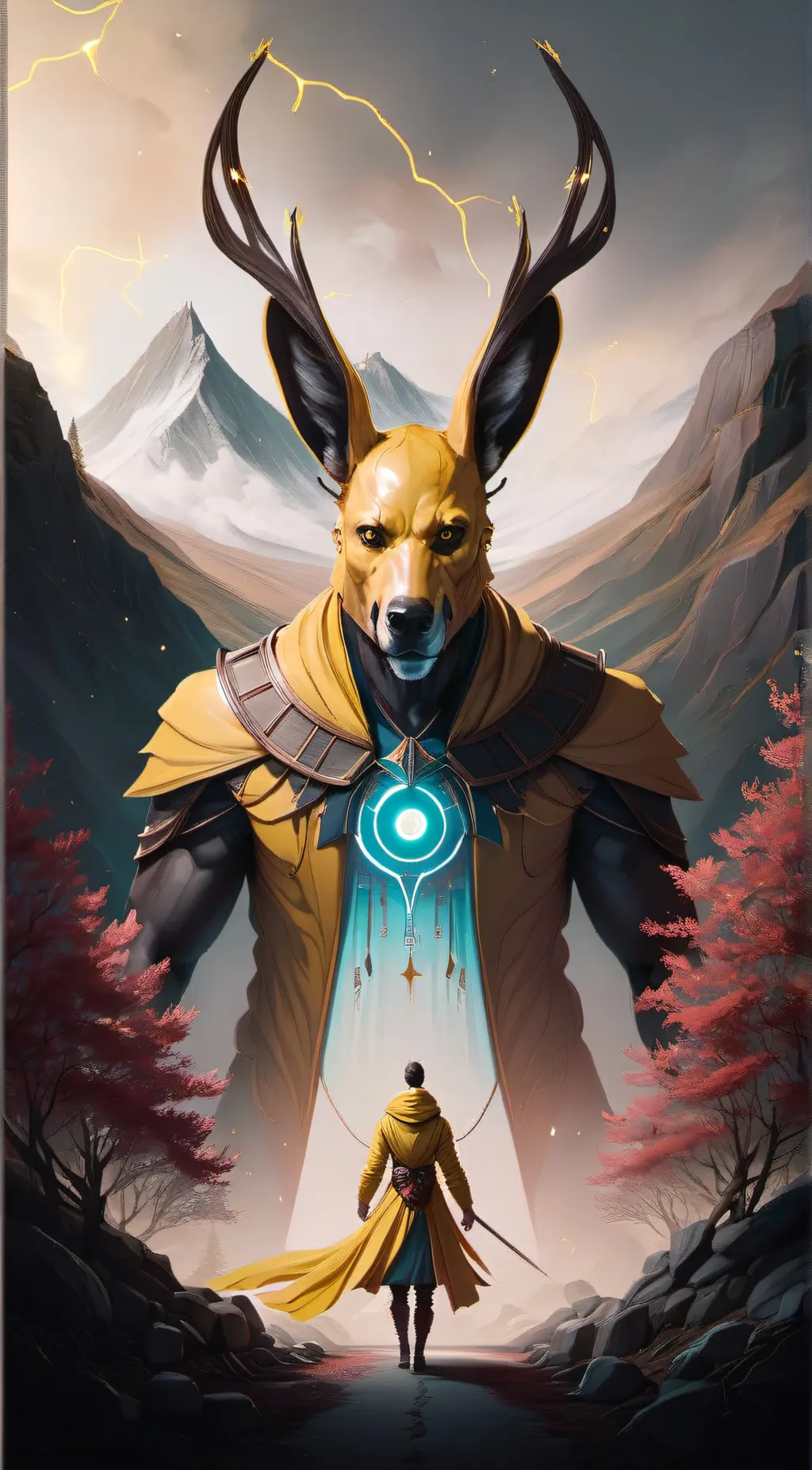 ai character: Curious Light background