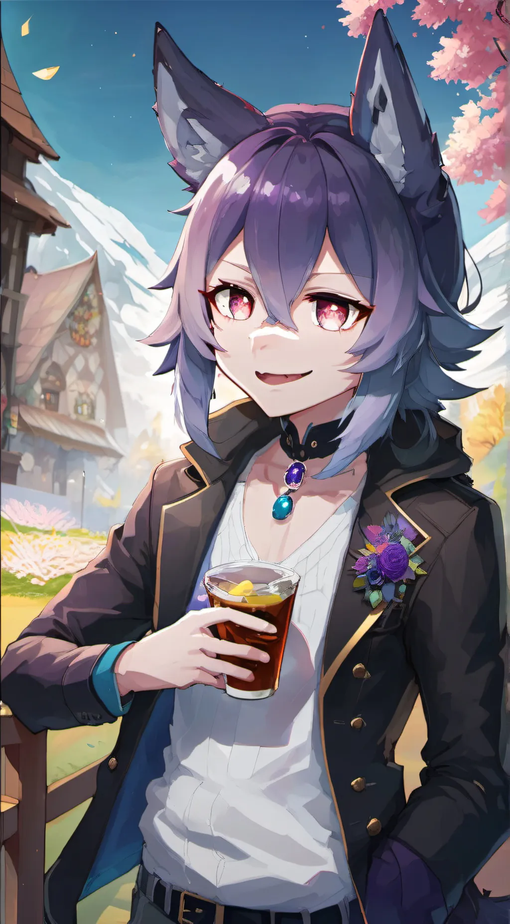 ai character: Purple background
