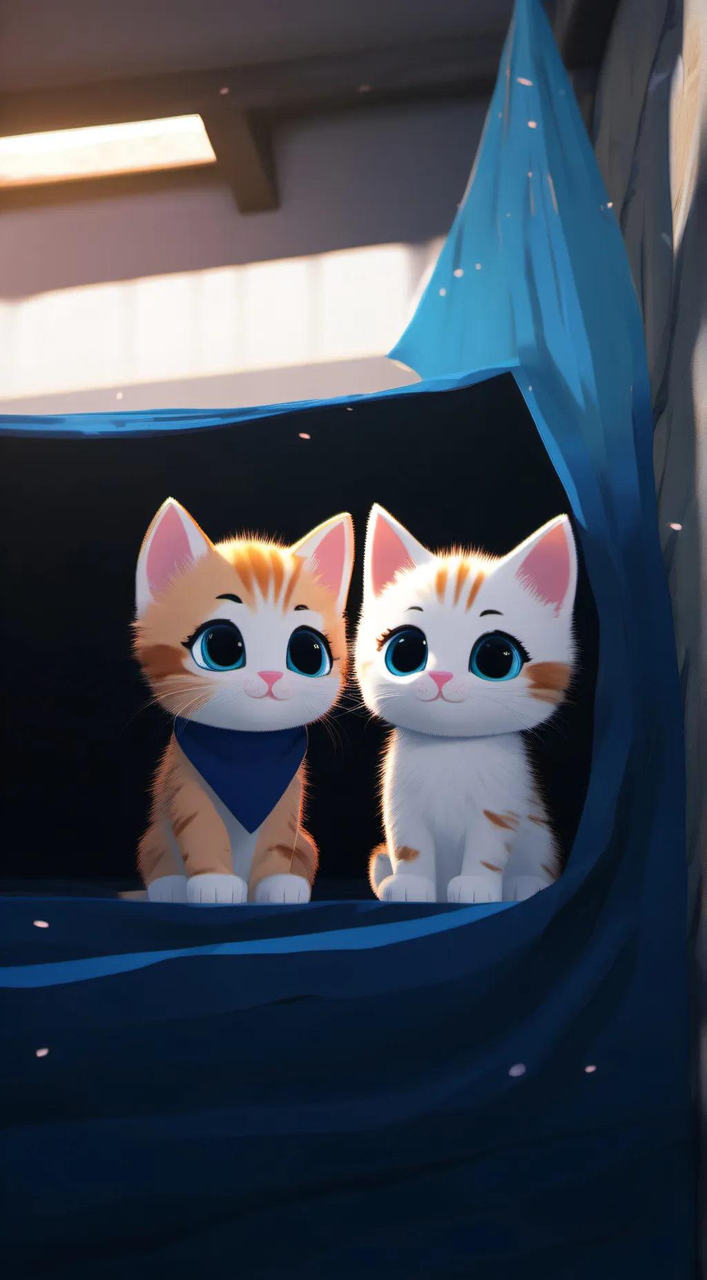 ai character: Two cats background