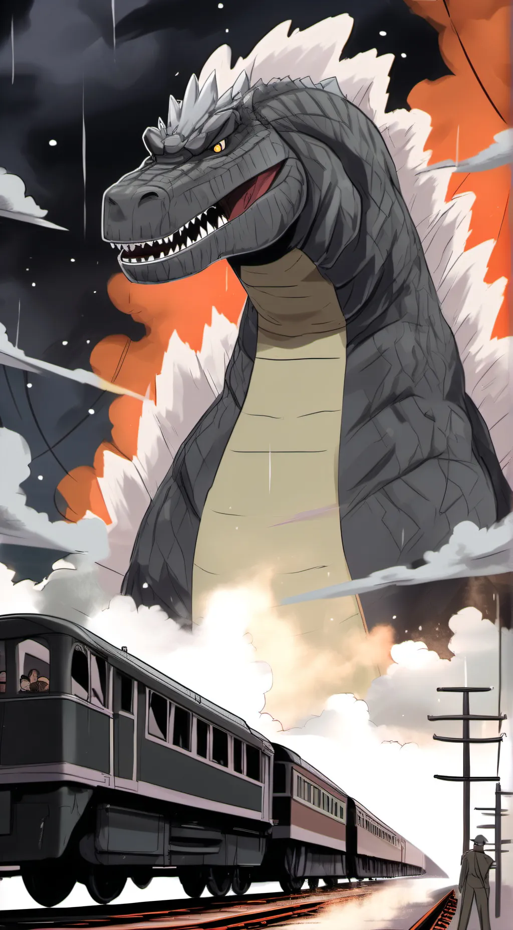 ai character: Godzilla background