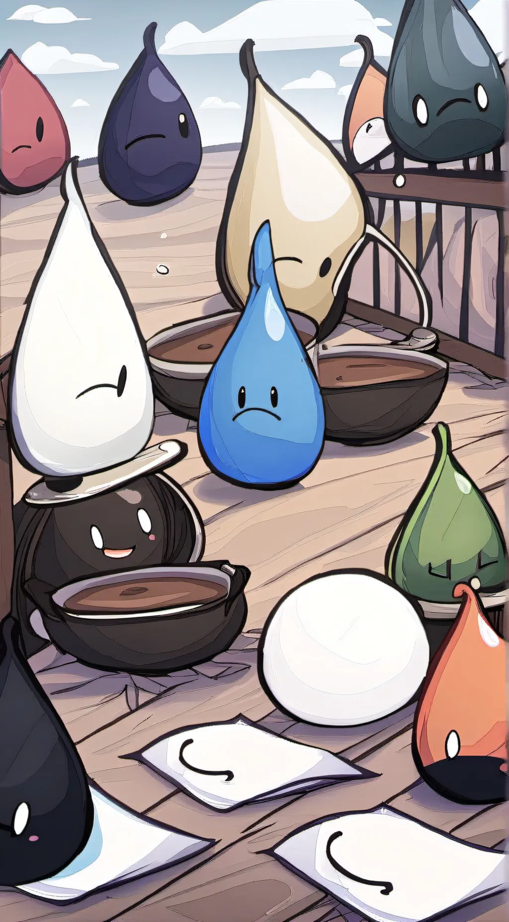 ai character: Teardrop background