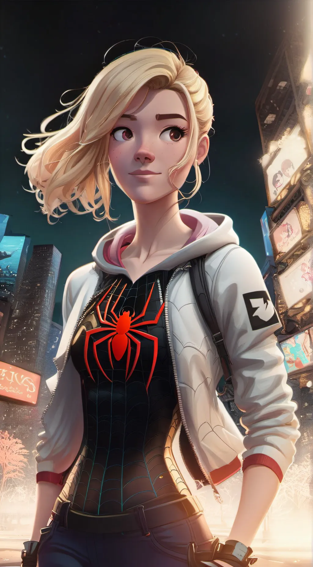 ai character: gwen stacey  background