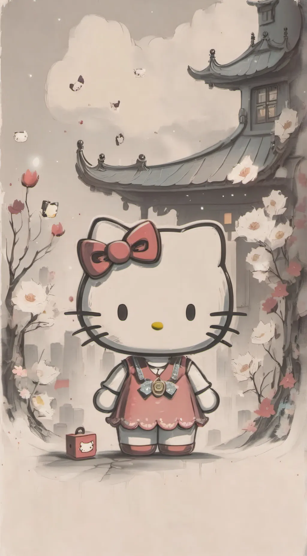 ai character: Hello kitty background