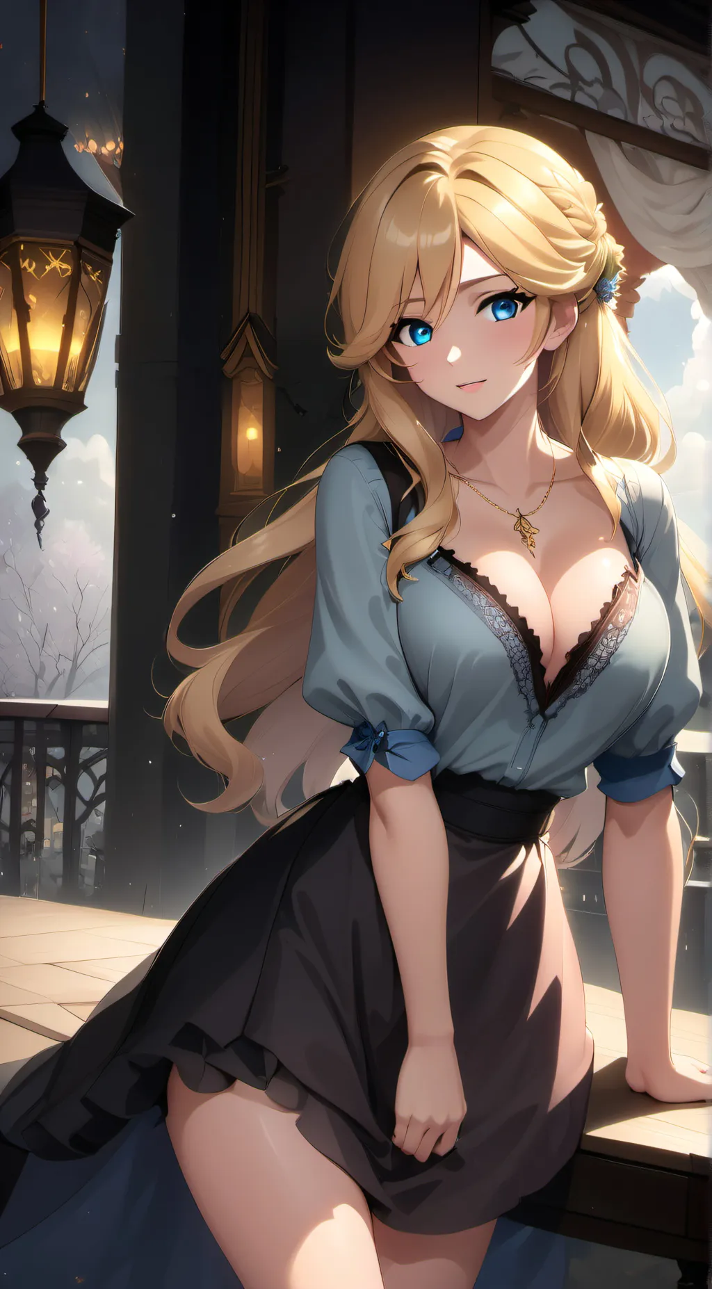 ai character: Angelina  background