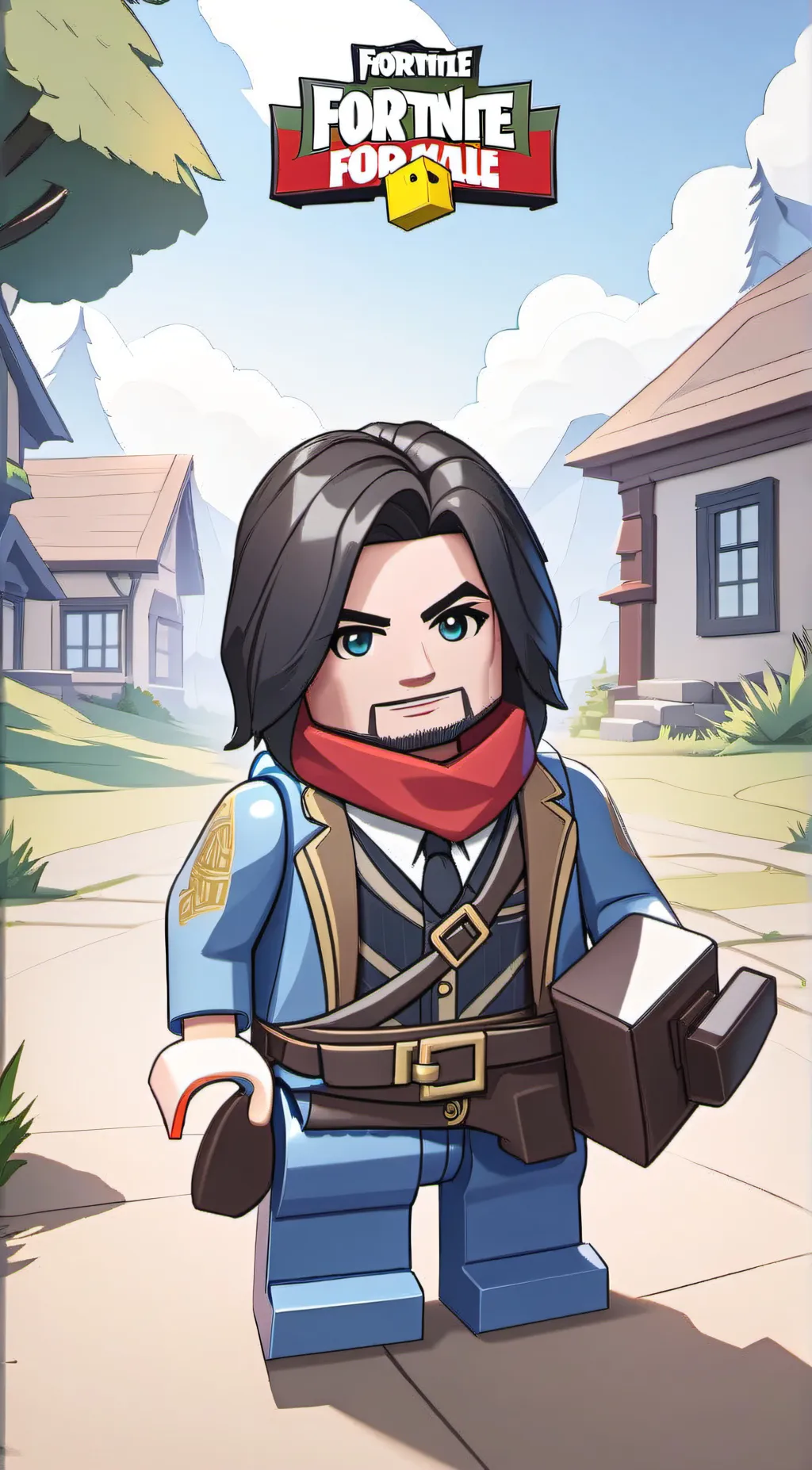 ai character: Fortnite X Lego background