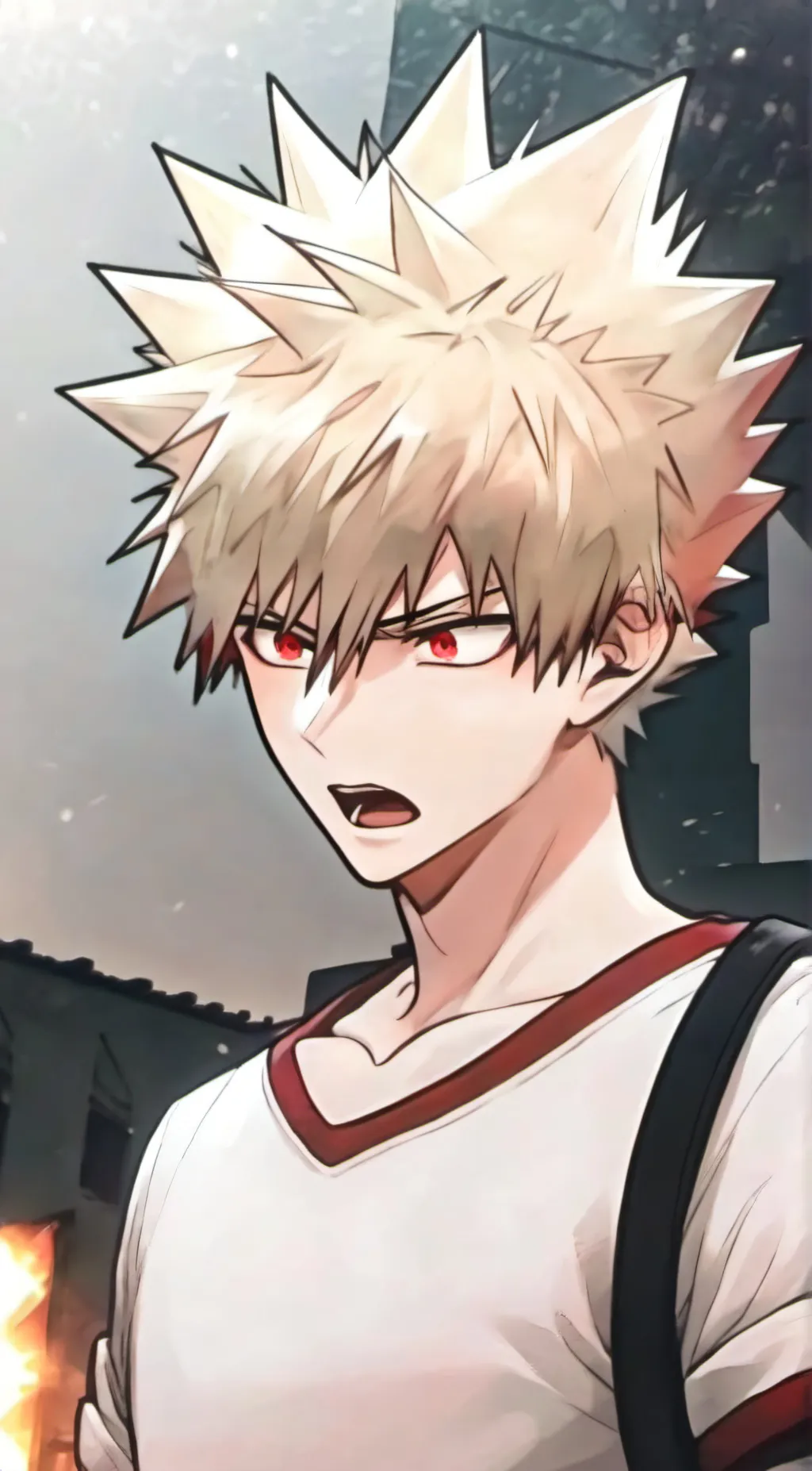 ai character: Katsuki Bakugo  background