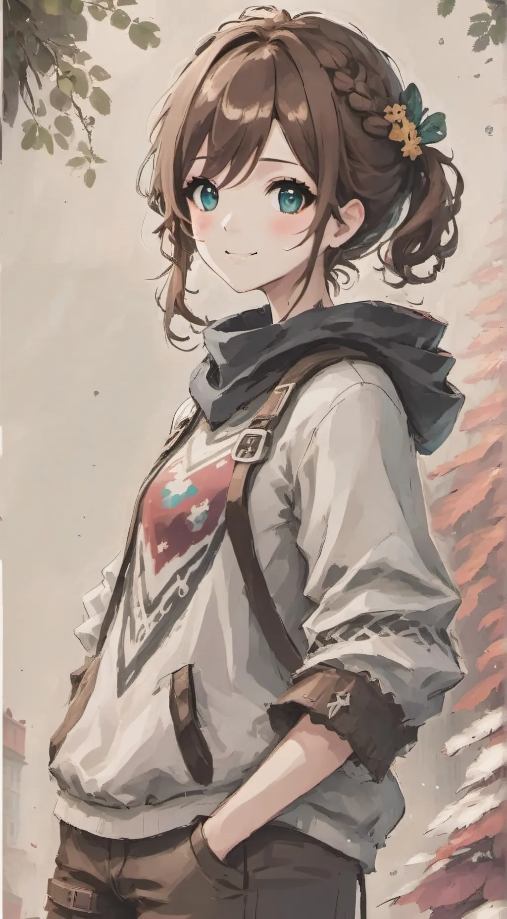 ai character: Amber background