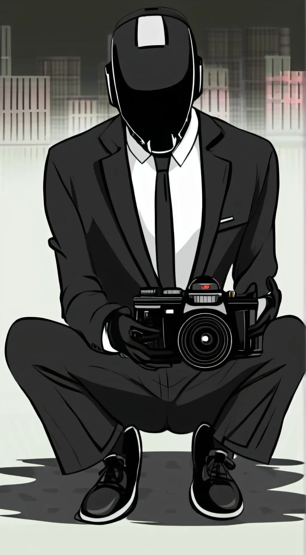 ai character: camera man background