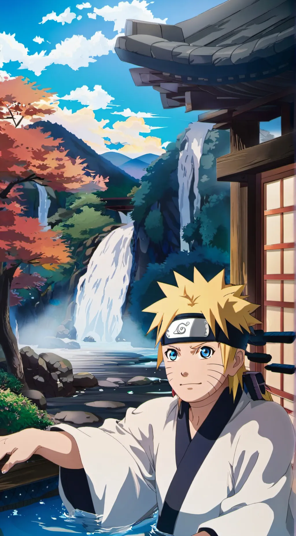ai character: Naruto Hot Springs background