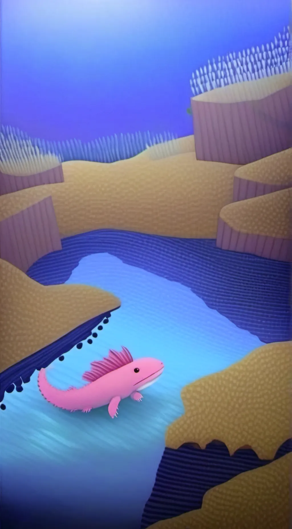 ai character: minecraft axolotl background