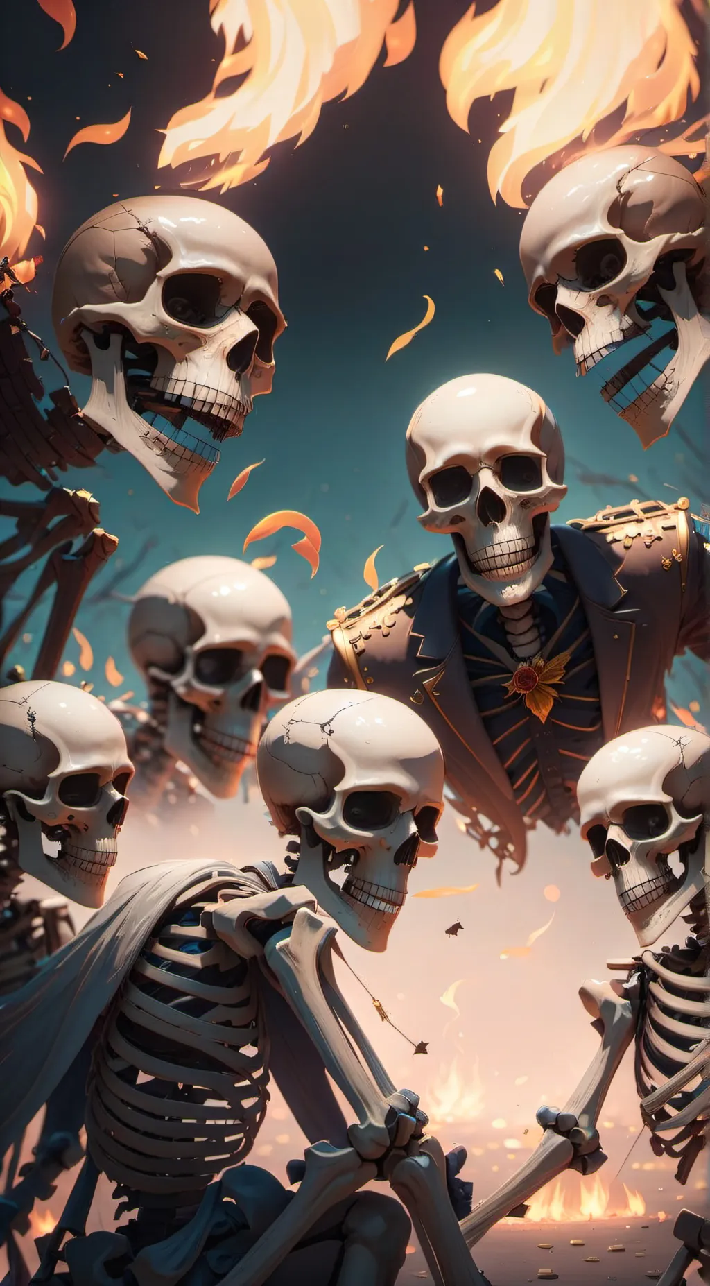 ai character: Skeletons  background