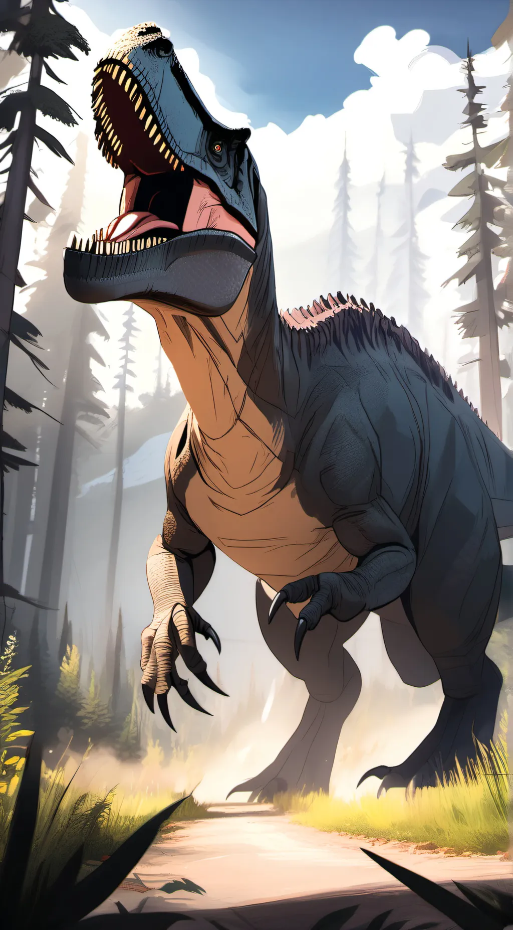 ai character: t-rex sex background