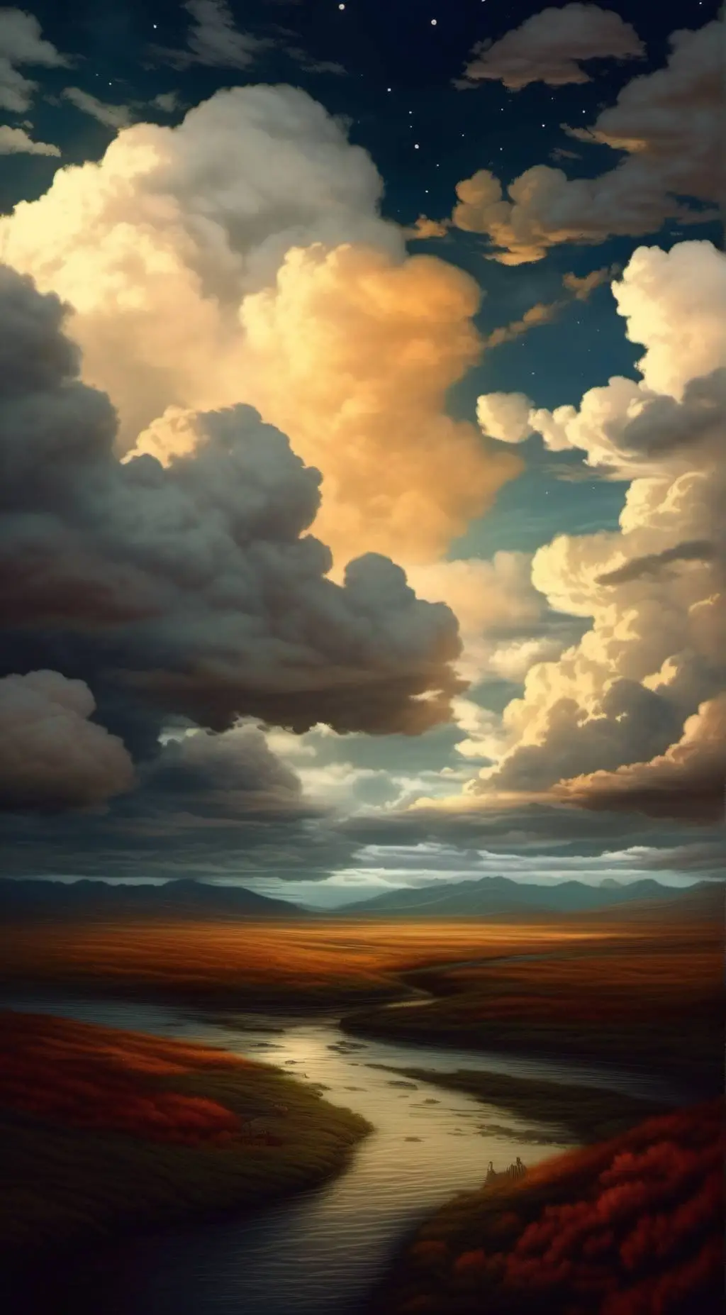ai character: {Horizon's Sunset} background