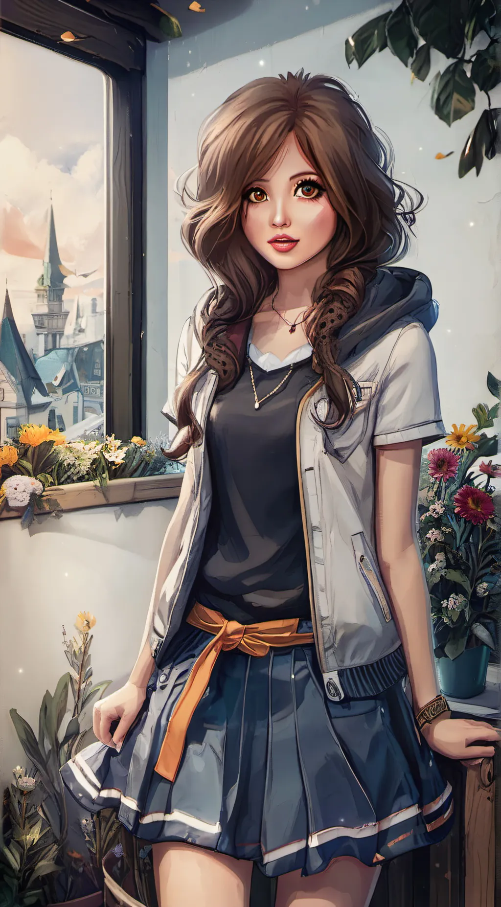 ai character: Rose background