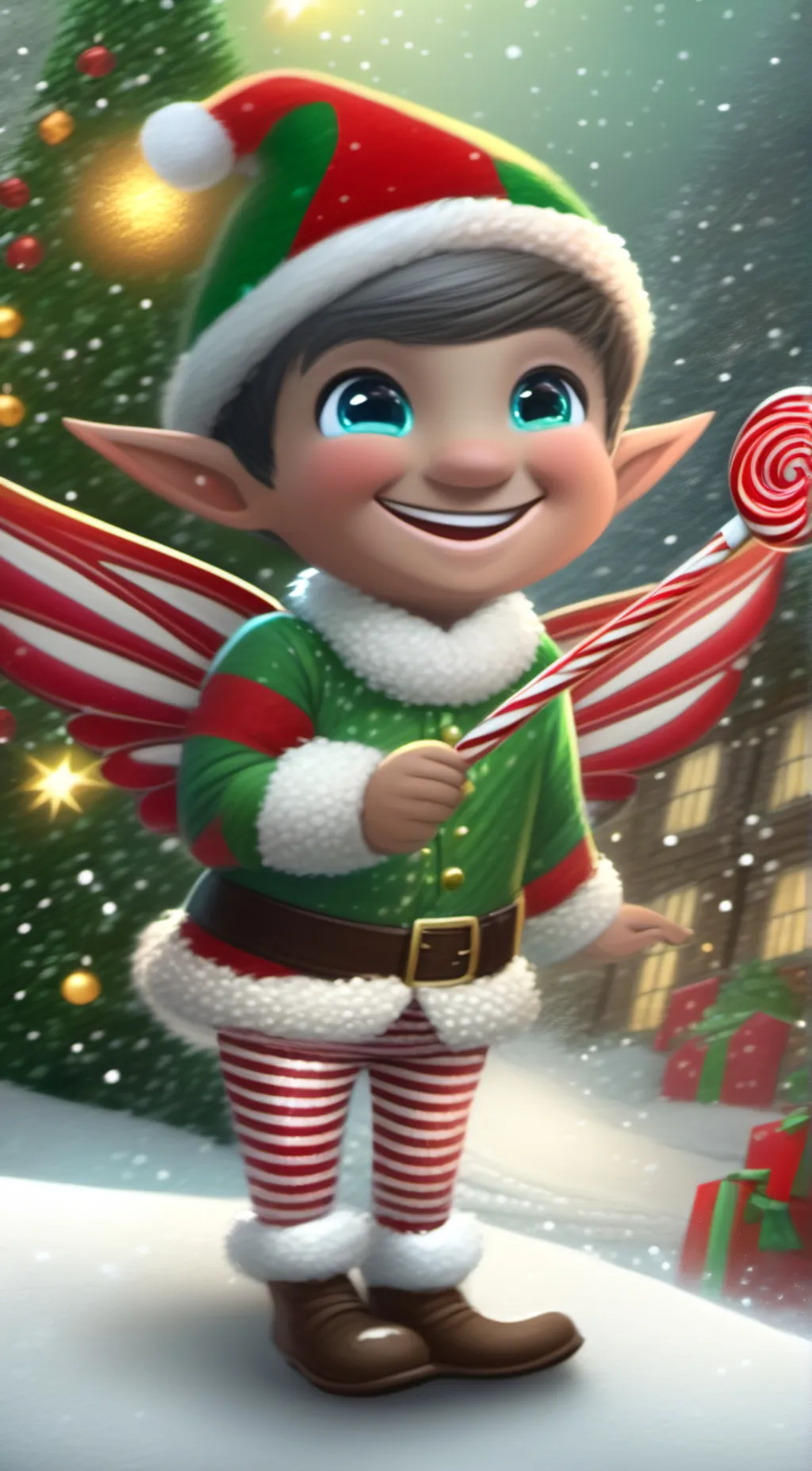 ai character: elf On the shelf background