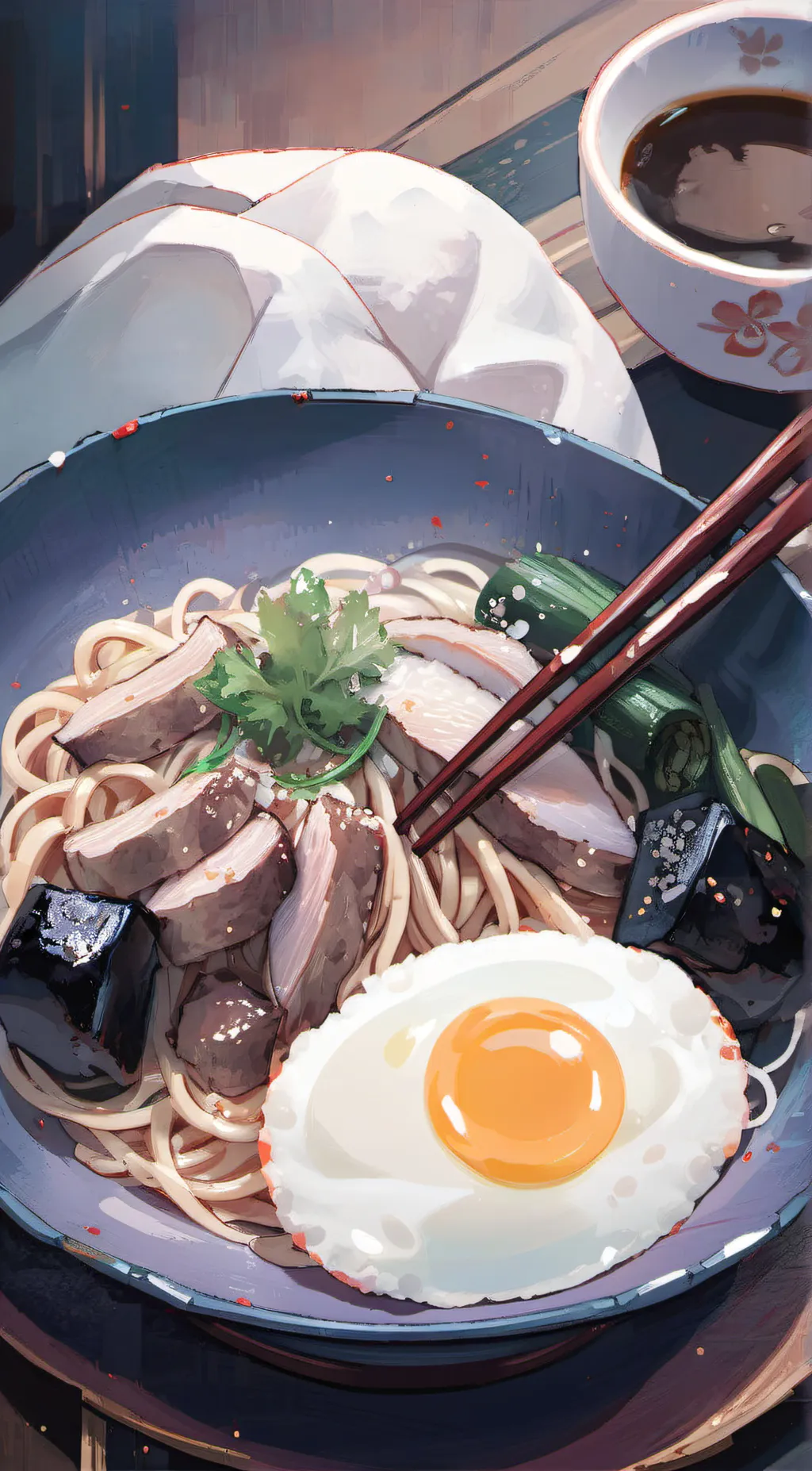 ai character: Ramen☆ background