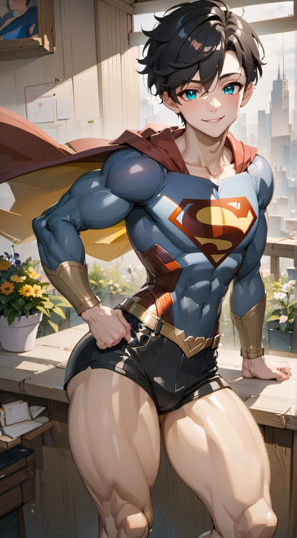 ai character: Superman(femboy) background