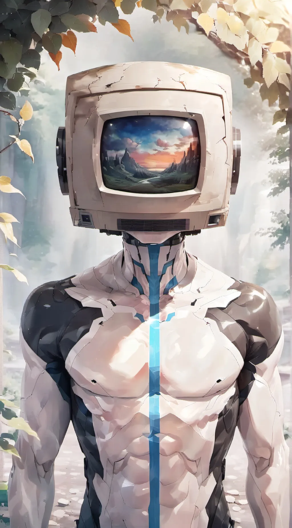 ai character: sus tv woman background