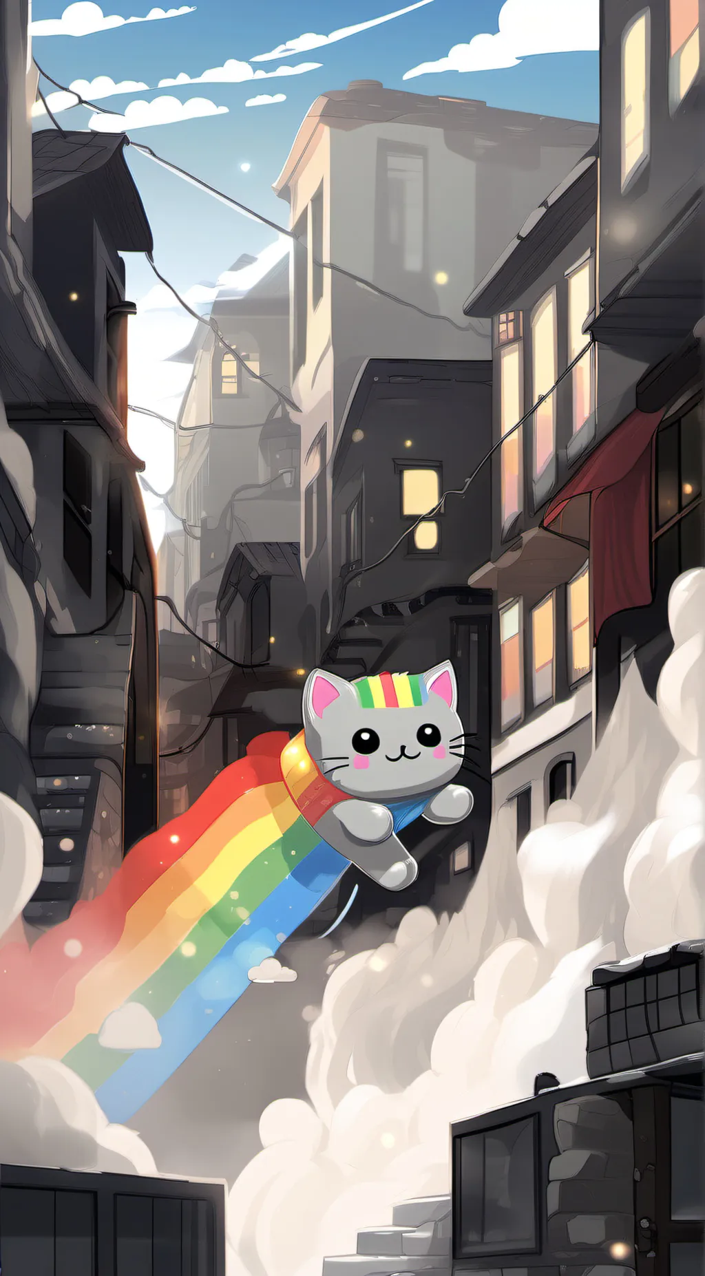 ai character: Nyan cat background