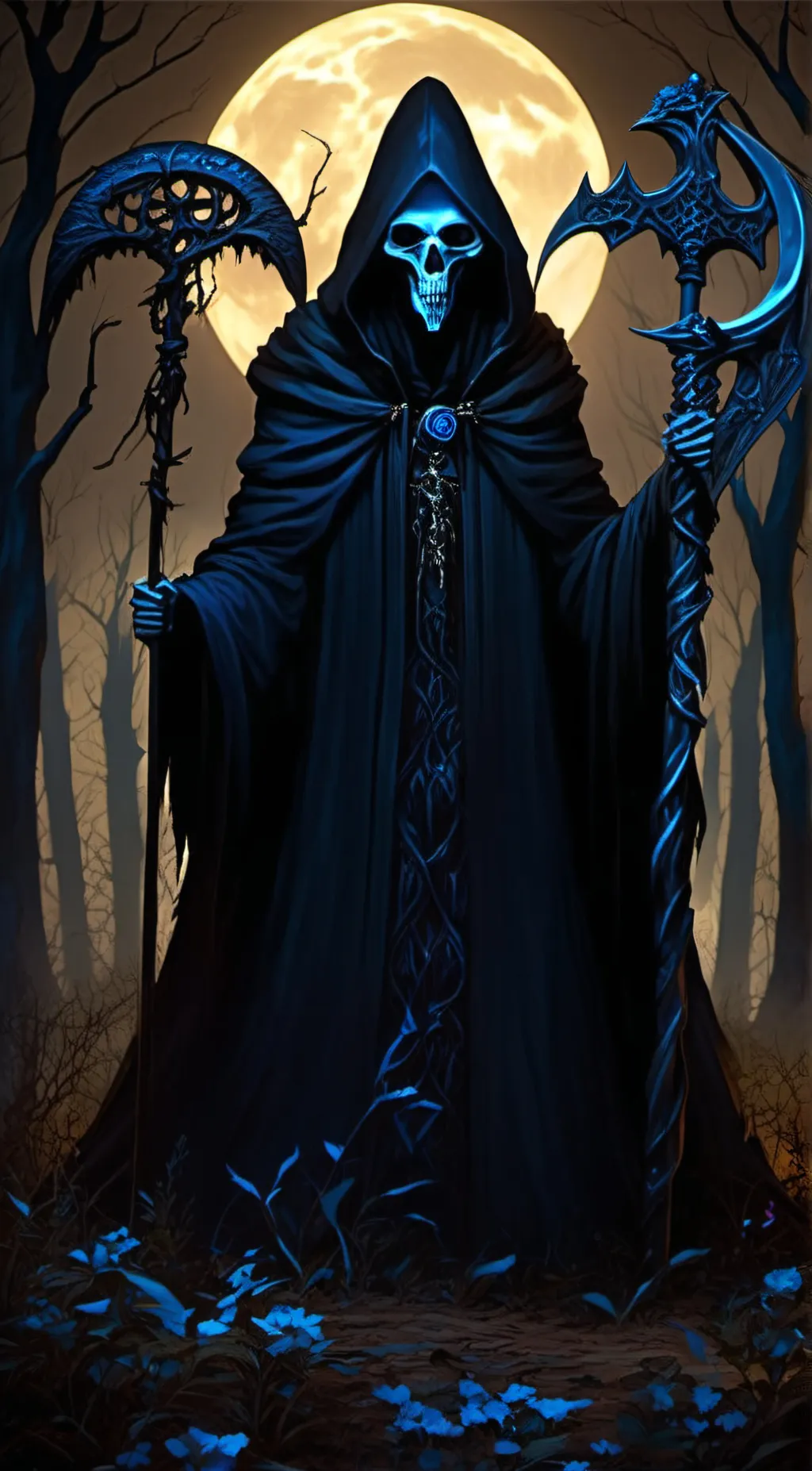ai character: Death/grim reaper background