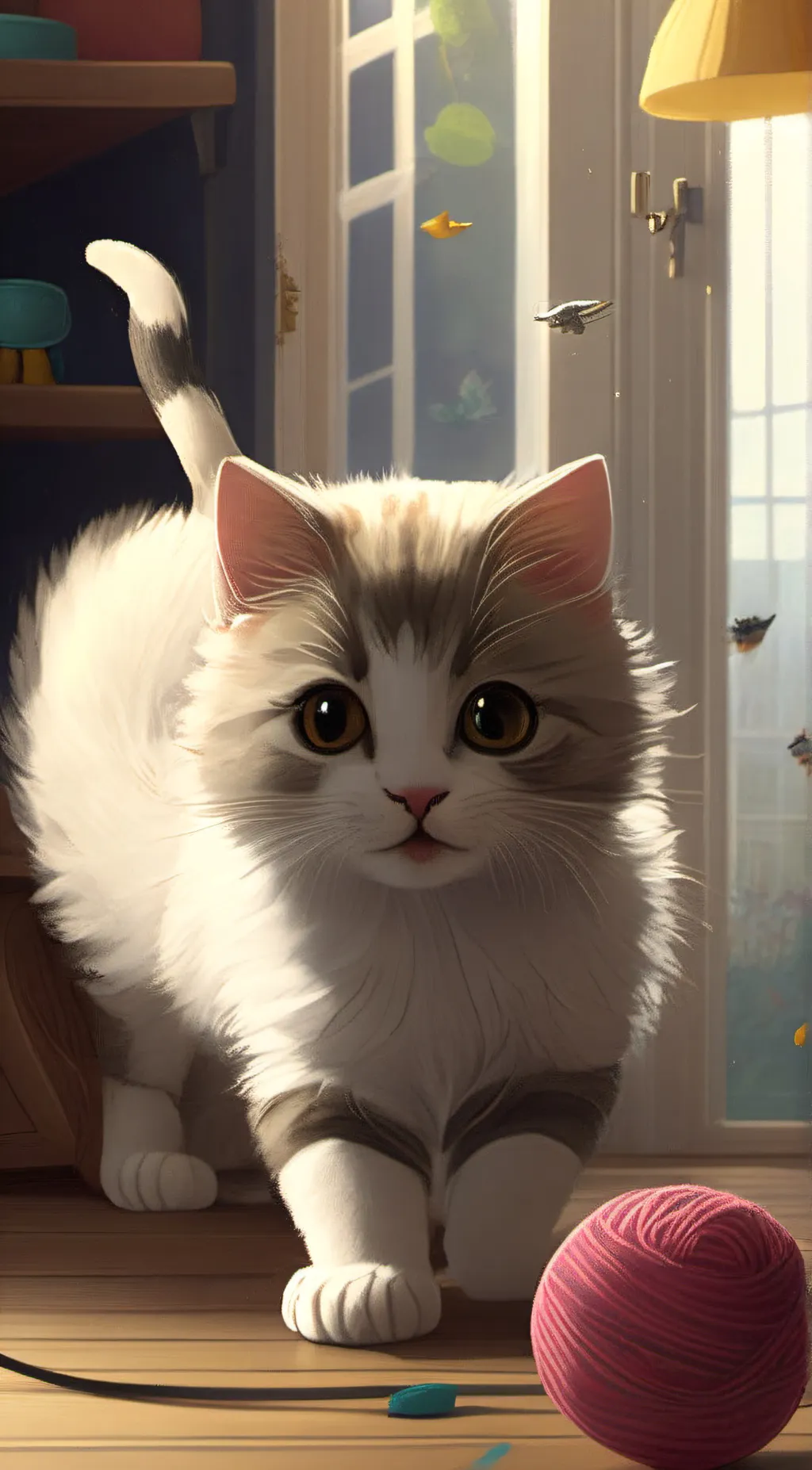 ai character: Chco the cat   background