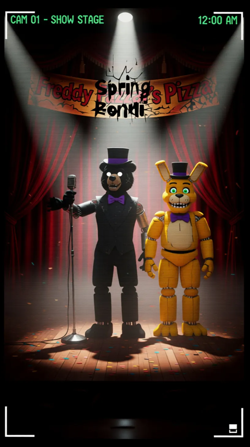 ai character: black freddy&spri🐰 background