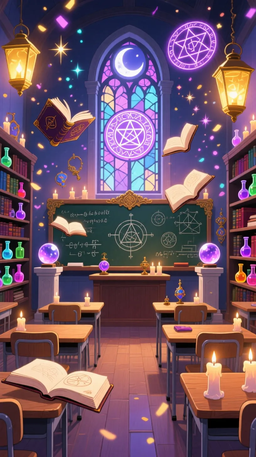 ai character: magic school  background