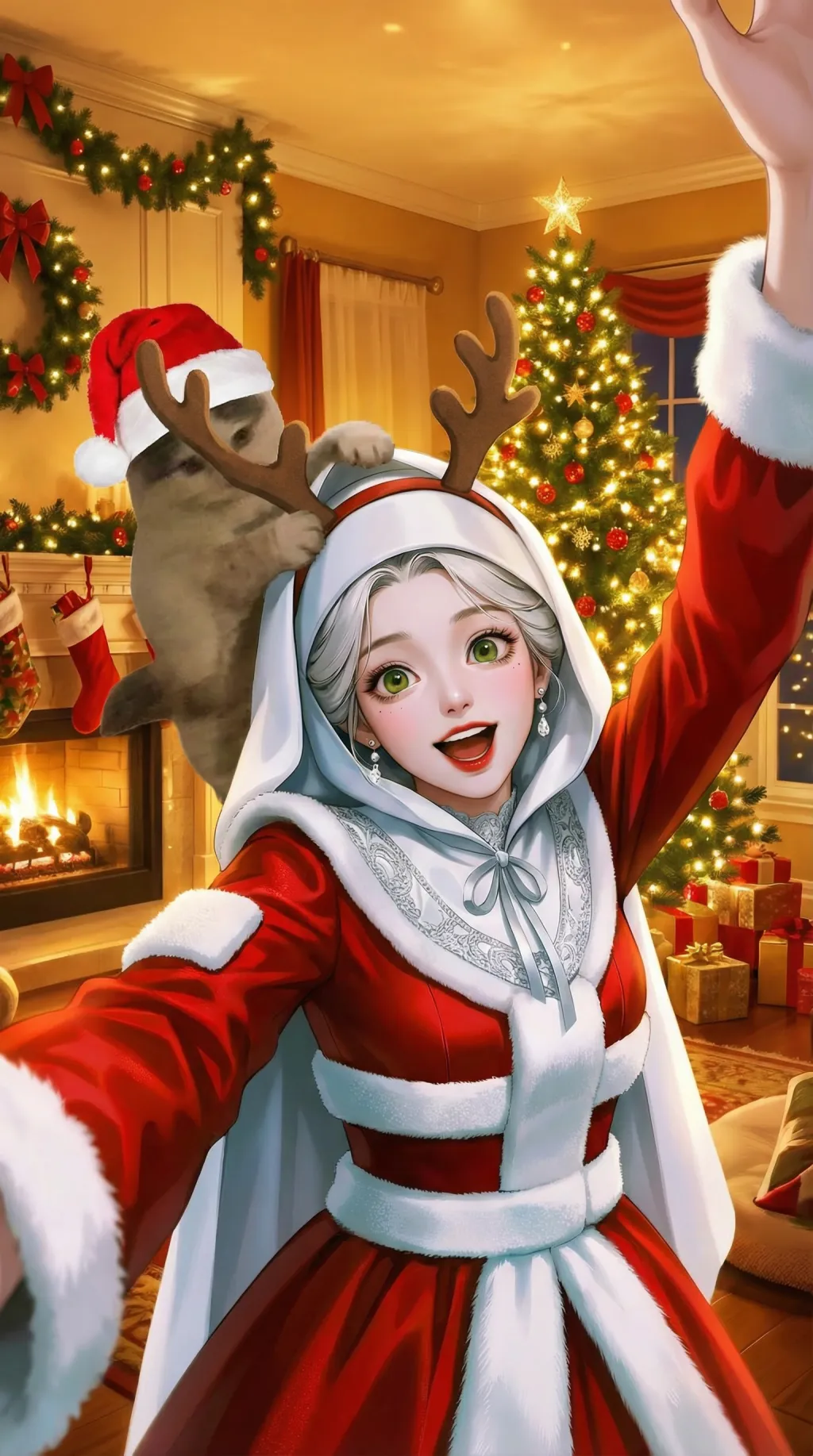 ai character: Gloria🎄🌟🎁 background