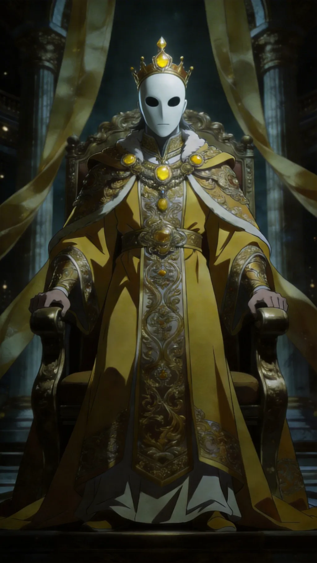 ai character: King in Yellow background